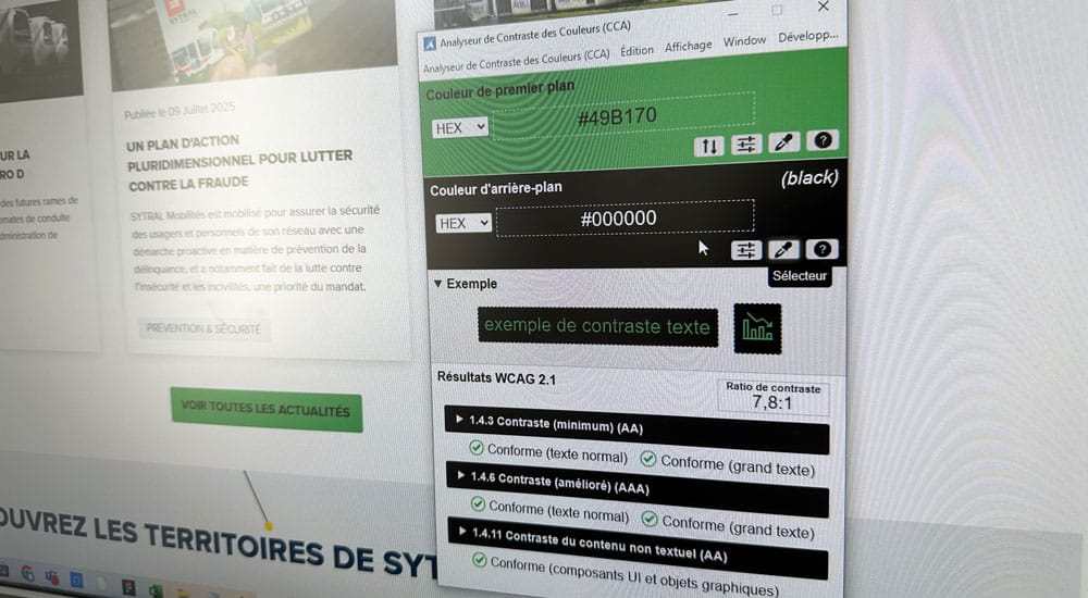 contraste pour l'accessibilité
